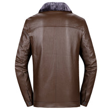 Men's Lapel Leather Jacket Casual Plus Velvet To Keep Warm