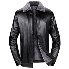 Men's Lapel Leather Jacket Casual Plus Velvet To Keep Warm