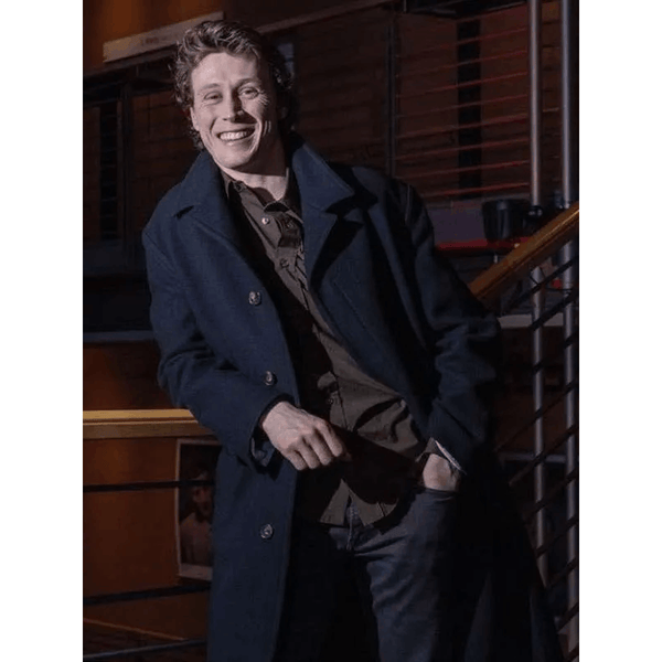 George MacKay Femme 2023 Black Trench Coat