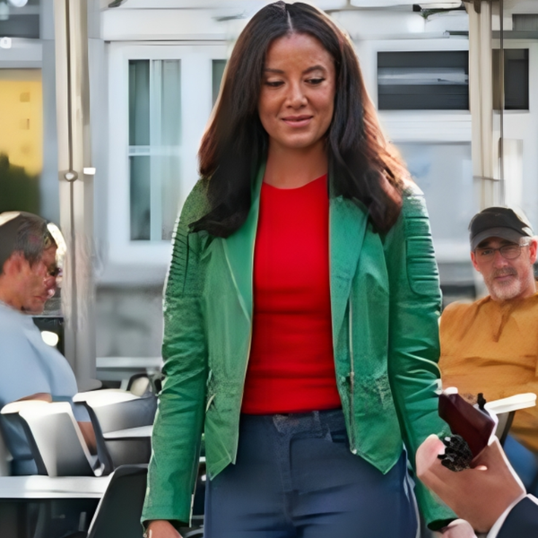 A Pinch Of Portugal 2023 Heather Hemmens Green Leather Jacket