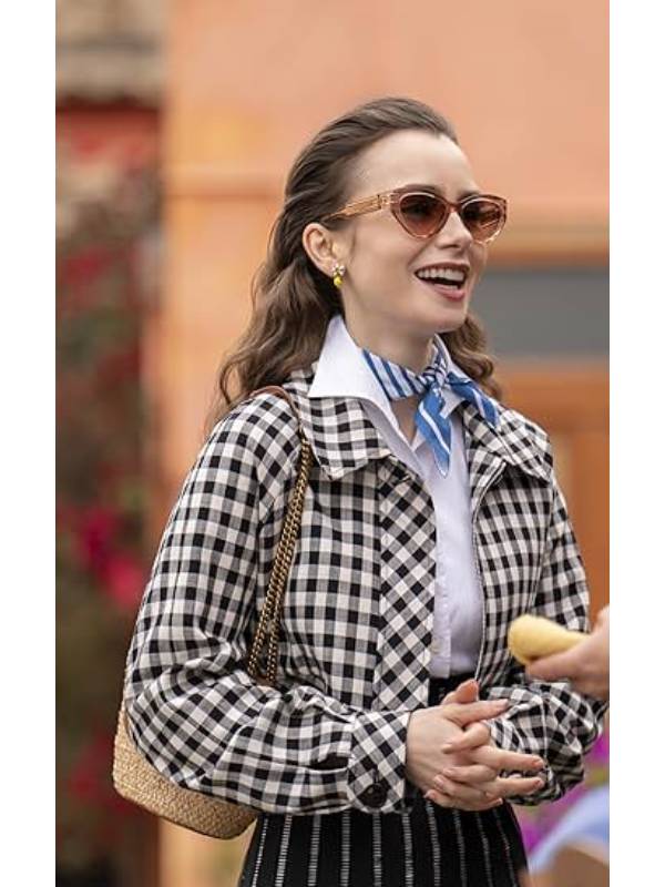 Emily In Paris S04 Lily Collins Plaid Jacket