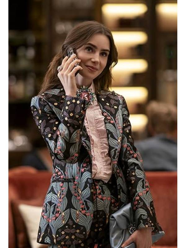 Emily In Paris S04 Lily Collins Floral Blazer