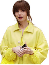 Lily Collins Emily in Paris S04 Yellow Leather Jacket