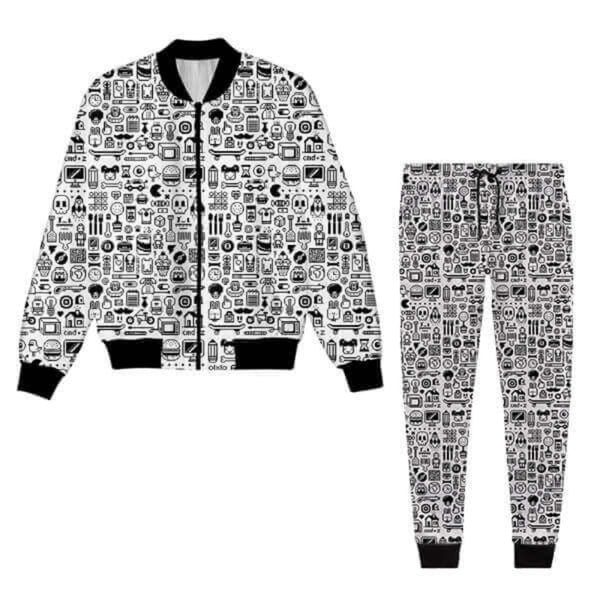 Hipster Pixel Print Tracksuit