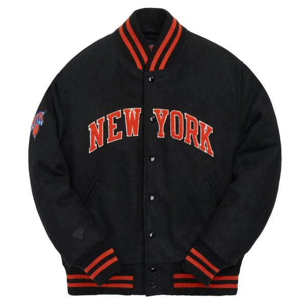 Kith Golden Bear for New York Knicks Black Varsity Jacket