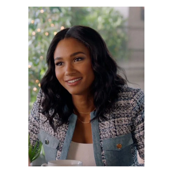 Layla Keating All American S03 E14 Tweed and Denim Jacket
