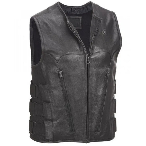 Men’s Commando Style Motorcycle Leather Vest