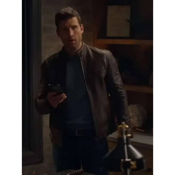 Parker Young The Image of You 2024 Brown Leather Jacket