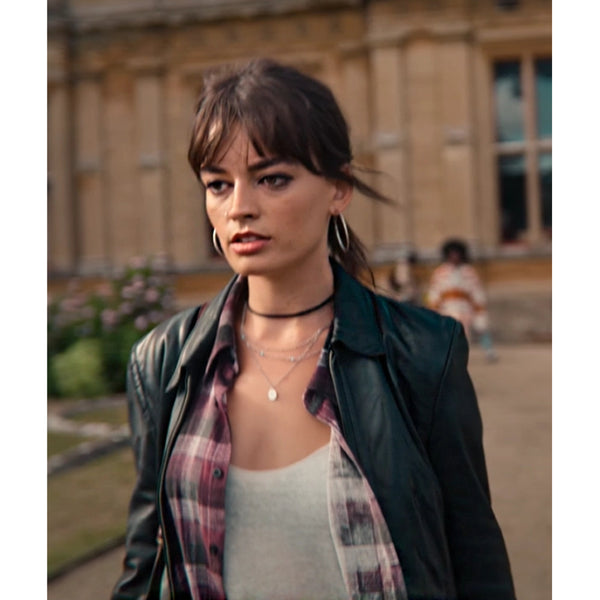 Sex Education Maeve Wiley Black Leather Jacket