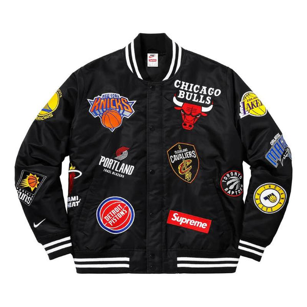 Supreme X Nike/NBA Teams Warm-Up Black Varsity Jacket