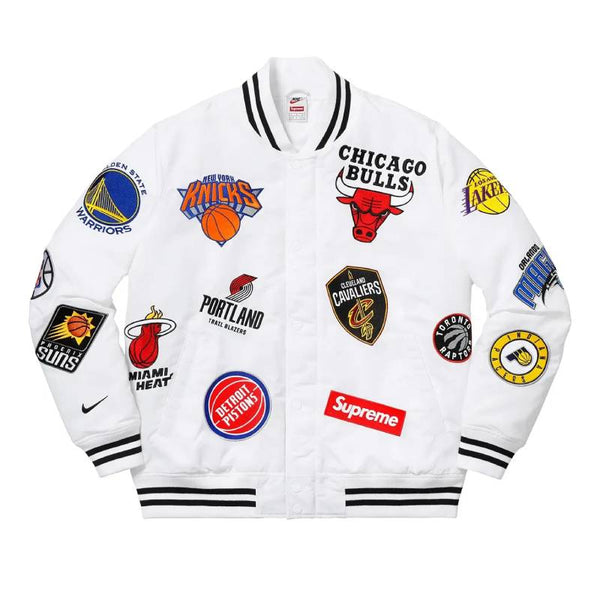 Supreme X Nike/NBA Teams Warm-Up White Varsity Jacket