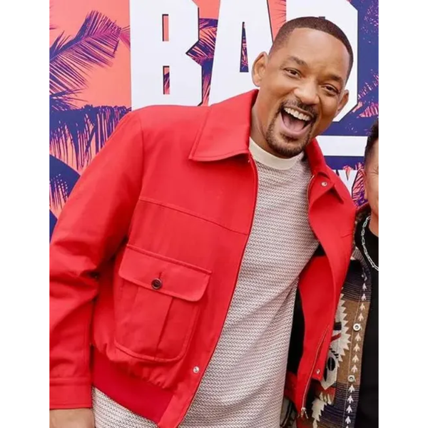 Will Smith Bad Boys Ride Or Die Red Bomber Jacket