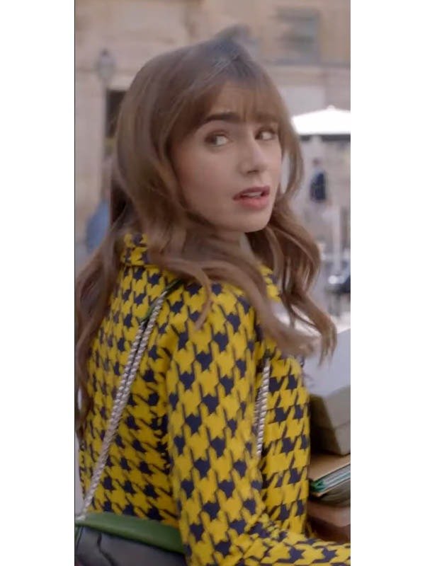 Lily Collins Emily in Paris S03 Yellow Blazer