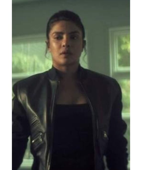 Citadel 2023 Priyanka Chopra Leather Bomber Jacket