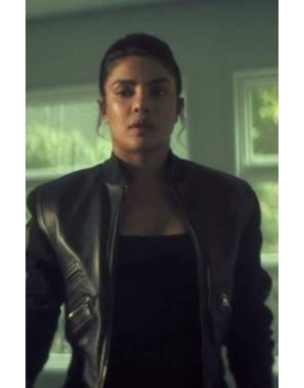 Citadel 2023 Priyanka Chopra Leather Bomber Jacket