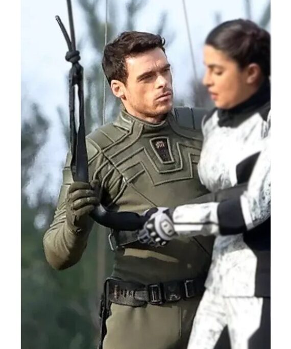 Citadel S01 Richard Madden Green Leather Jacket