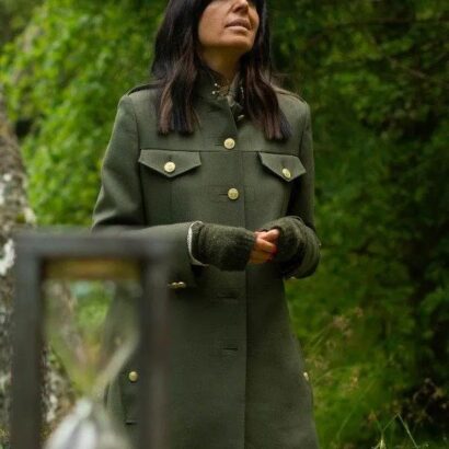 Claudia Winkleman The Traitors Green Wool Coat