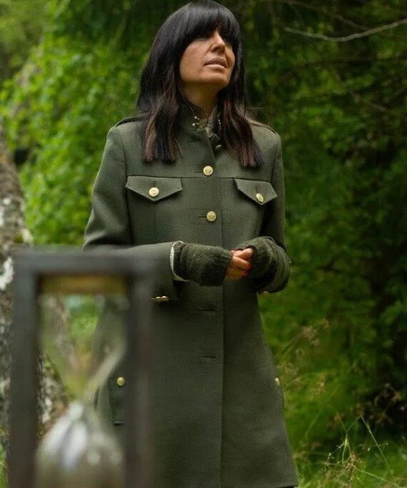 Claudia Winkleman The Traitors Green Wool Coat