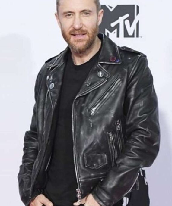 25th MTV Europe Music Awards David Guetta Leather Jacket