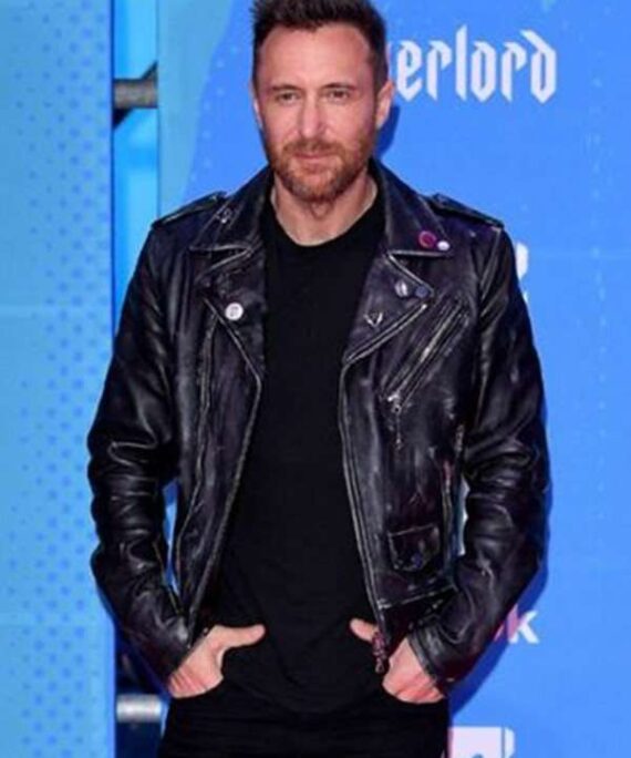 25th MTV Europe Music Awards David Guetta Leather Jacket