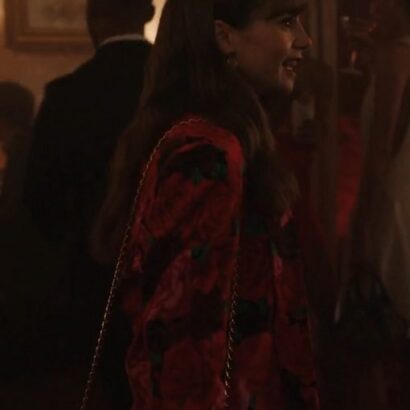 Emily In Paris S03 Emily Cooper Red Rose Printed Blazer