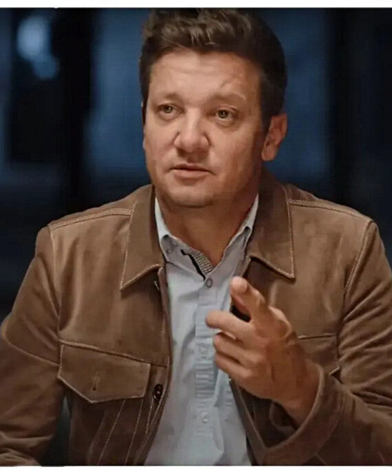 Rennervations 2023 Jeremy Renner Brown Suede Jacket