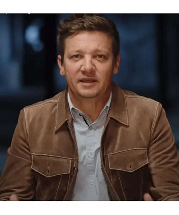 Rennervations 2023 Jeremy Renner Brown Suede Jacket