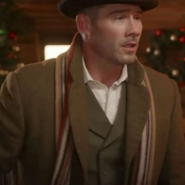 A Magical Christmas Village Luke Macfarlane Brown Coat