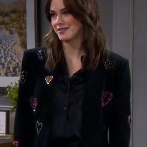 Days Of Our Lives Stephanie Johnson Black Sequin Heart Blazer