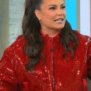 Angie Martinez Sherri 2023 Red Sequin Jacket