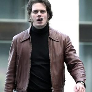 MensBill Skarsgård Clark Brown Leather Jacket