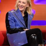 Cate Blanchett Purple and Black Blazer