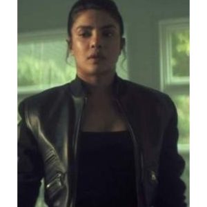 Citadel 2023 Priyanka Chopra Leather Bomber Jacket