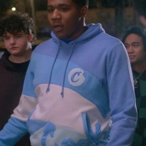  Cobra Kai Season 3 Chris Blue Colorblock Hoodie