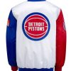 Detroit Pistons 313 White Varsity Satin Jacket