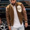 Drake Brown Varsity Style Bomber Jacket