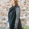 Drape Front Black Jacket