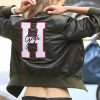 Gigi Hadid Embroidered Black Bomber Jacket