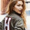 Gigi Hadid Embroidered Black Bomber Jacket