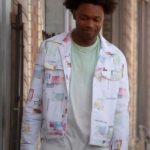 Echo Kellum Grand Crew Season 2 Printed White Shirt