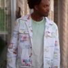 Echo Kellum Grand Crew Season 2 Printed White Shirt