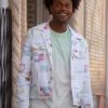 Echo Kellum Grand Crew Season 2 Printed White Shirt