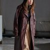 Family History Mysteries 2023 Buried Past Janel Parrish Leather Trench Coat