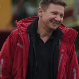 Jeremy Renner Rennervations 2023 Red Hooded Jacket