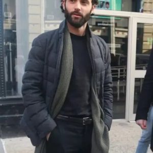 You S04 Penn Badgley Black Puffer Jacket