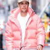 Justin Bieber Pink Puffer Jacket