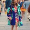 Emily In Paris S02 Lily Collins Blue Printed Coat