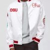 NCAA Ohio State University White Varsity Jacket