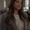 Gina Rodriguez Not Dead Yet Plaid Blazer