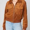 Poker Face 2023 Charlie Cale Suede Bomber Jacket